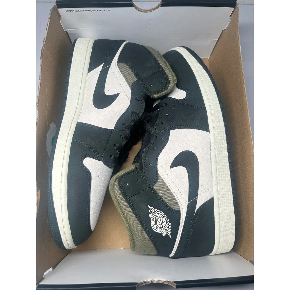 Nike Air Jordan 1 Mid Off Noir Medium Olive Size 11.5 HV4091 102 New/No Lid